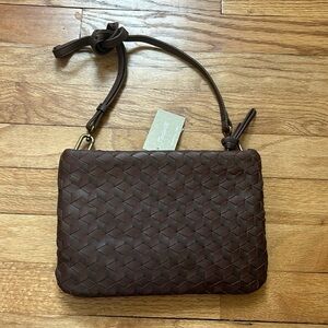 Madewell Brown Handwoven Leather Crossbody Bag NWT